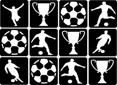 £2.49 • Buy 12x Footbal Top Up Glitter Tattoo Kit Face Painting Airbrush (reusable)