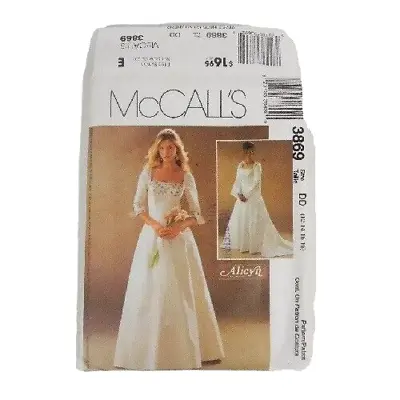 McCalls 3869 Misses Alicyn Bridal Gown Medieval Evening Pattern Size 12-18 Uncut • $8.59