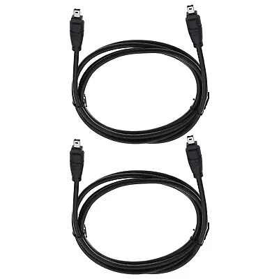 2Pcs USB Male To Firewire IEEE 1394 4 Pin Male ILink Adapter Cable Black 1.8m • £10.57