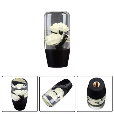 JDM 10CM VIP Clear White Real Flowers Manual Gear Stick Shift Knob Lever Shifter • $18.50