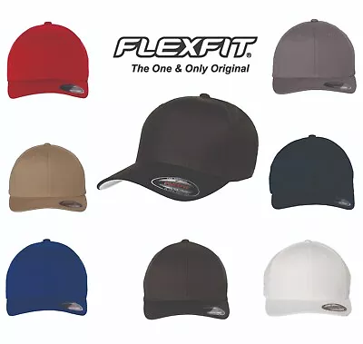 $12.99 • Buy FLEXFIT Original Twill Fitted CLASSIC Hat 5001 Plain NEW 6-Panel Cap S/M L/XL