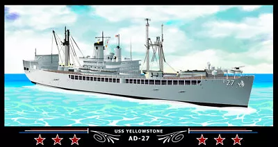 Navy Emporium USS Yellowstone AD-27 Art Print • $53.99