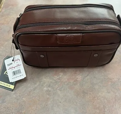 Dopp Brand Men’s Seasoned Traveler Soft Sided Multi-Zip Travel Kit Brown -  New • $52.99