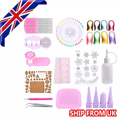 Handmade Starter Quilling Paper Kits Cork DIY Craft Workboard Slotted Tool UK • £13.49