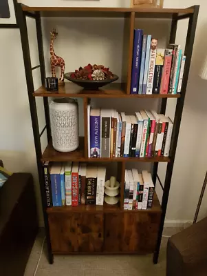 Industrial Tall Bookcase Cupboard Door Cabinet Large Shelving Unit Display Metal • £98.99