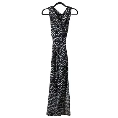 W118 By Walter Baker Black/White Madison Knotted Back Maxi Dress Size Small • $31.99