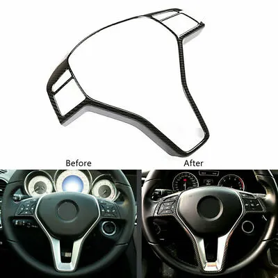 Carbon Fiber Color Car Steering Wheel Trim Cover For Benz Class A B C W204 W212 • $15.99