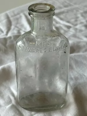 Vintage Mrs. Stewart's Bluing Glass Bottle  Antique Medicine Pharmacy • $2