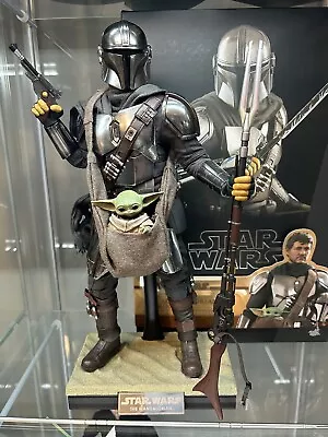 Star Wars Hot Toys The Mandalorian & Grogu 1/6 Scale Figure TMS051 Chrome Armor • $269