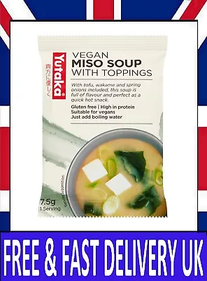 Yutaka Instant Miso Soup Vegetarian 7.5 G (Pack Of 10) - Free & Fast Delivery UK • £11.79