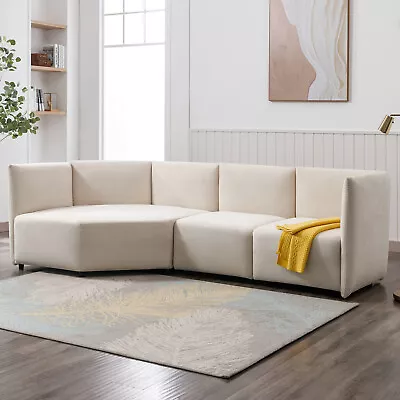 Curved Sectional Sofa Living Room Sofa Set With Adjustable Armrest And Backrest • $729.99