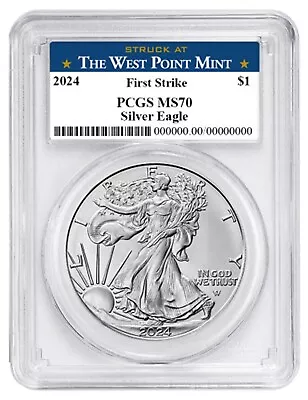 2024 1oz Silver Eagle PCGS MS70 - First Strike - West Point Label • $51.49