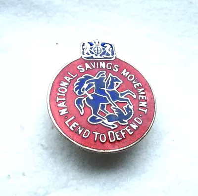 WWII Era National Savings Movement 'Lend To Defend' Enamel Lapel Badge - Toye • £4.99