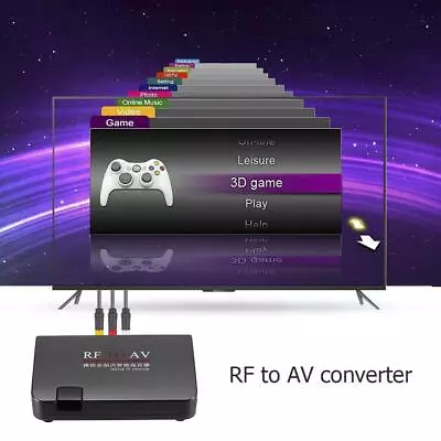 RF To AV Analog TV Receiver Converter Modulator Power Adapter W/AV Cable • $21.84