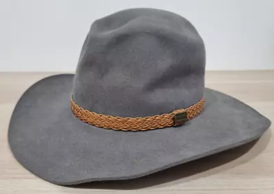 Snowy River Akubra Felt Hat Size 55 Grey Made In Australia Vintage • $94.49