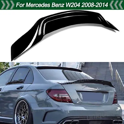 Rear Spoiler Wing RT Style For Mercedes W204 C300 C63 AMG 2008-2014 Gloss Black • $66.99