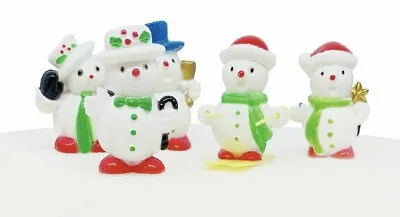 £4.49 • Buy 5 X Mini Snowmen / Snowman Christmas Cake Decorations Yule Log Cupcake Toppers