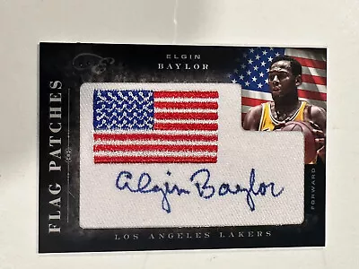 2010-11 Panini Elite Black Box Flag Patch Elgin Baylor #62 Patch Auto /25 • $79.95