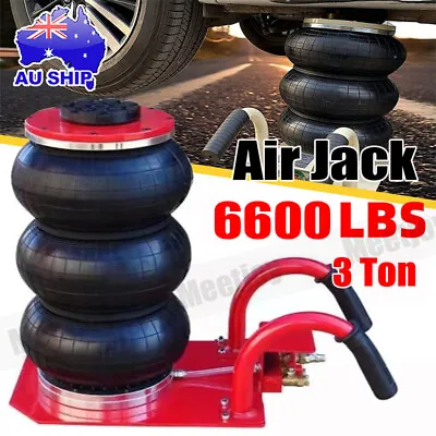 3 T Triple Bag Pneumatic Air Jack 6600lbs Quick Jacking Lift Rubber Heavy Duty • $120.99