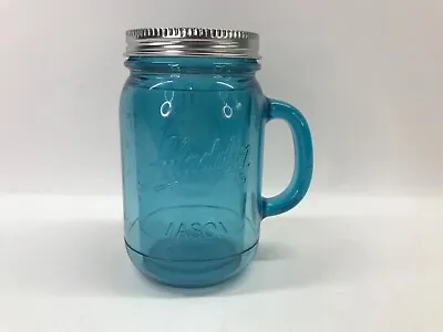 Aladdin Mason Jar 20oz Blue With Gray Lid No Straw • $16