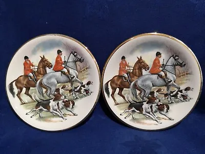 2 X Vintage Small Hunting Scene Plates - Pall Mall Ware F.w.r • £10