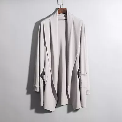 Japanese Cape Windbreaker Long Sleeve Cardigan Jacket Men Mid-length Trench Coat • $22.74