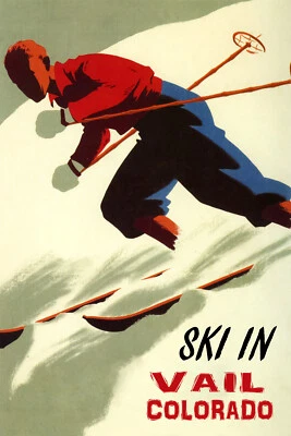$21.06 • Buy Ski In Vail Colorado Alpine Downhill Skiing Sport Vintage Poster Repro FREE S/H