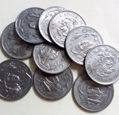 Mexico 1950 50 Centavos Aztec Cuauhtemoc   One Coin 🌈⭐🌈 • $7