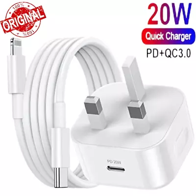 Genuine USB-C Fast Power Adapter Charger PD Plug/ Cable For IPhone 15/14/13/12 • £2.55