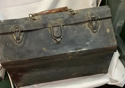 Vintage Kennedy Toolbox Tackle Cantilever Tray Mechanic Box Leather Handle • $35