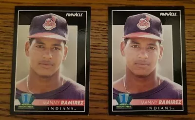 1992 Pinnacle Manny Ramirez ROOKIE #295 - 2 Card Lot  **FREE SHIPPING*** • $3.50