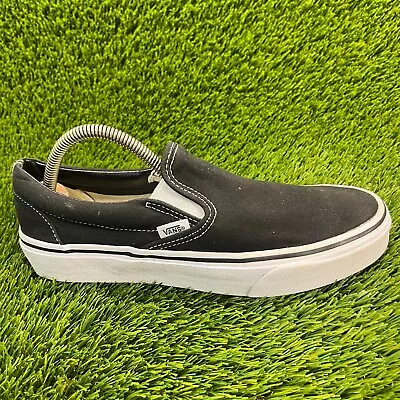 Vans Classic Slip On Mens Size 8 Black Athletic Casual Shoes Sneakers 721565 • $39.99