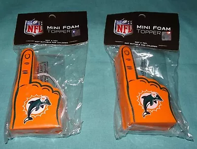 2 PIECES  LOT = NFL MIAMI DOLPHINS = Mini Foam Finger  Antenna Topper Ornament • $5.84