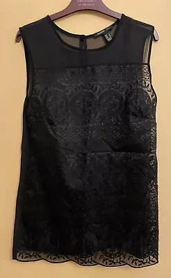 Mango Suit Women's UK Size Small Black Blouse • £7.50