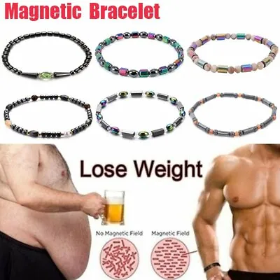 Magnetic Therapy Hematite Beads Anklet Bracelet Weight Loss Women Men Jewelry  • $1.86