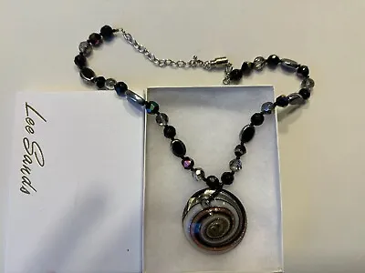 Lee Sands Murano Glass Swirl Necklace With Box • $15