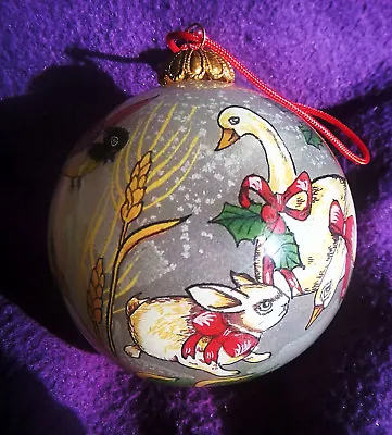 $12.99 • Buy Geese INSIDE HAND PAINTED Glass CHRISTMAS Ball Ornament Dated 1994