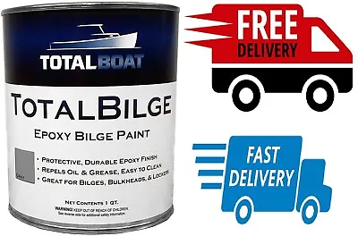 Quart Total Bilge Epoxy Based Paint Boat Bulkheads Engine Rooms Locker Area Gray • $64