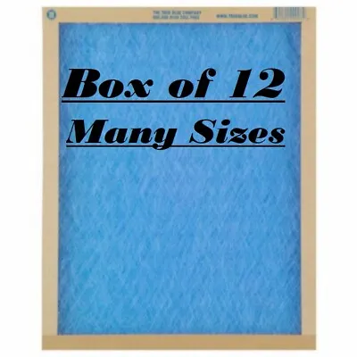 12 PACK -  MANY SIZES -  True Blue  Spun Fiberglass Furnace Filter • $57.45