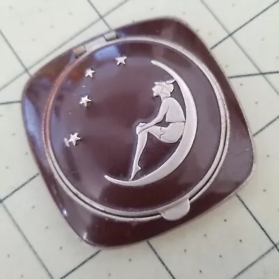 Vtg Fairy In Crescent Moon Art Nouveau Deco Era Enameled Compact • $16.27