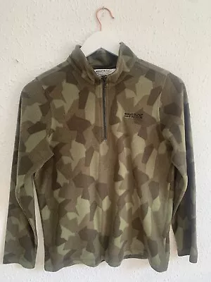 Boys Camouflage REGATTA Fleece | Age 13-14 | Green Half Zip Fleece  • £4.50