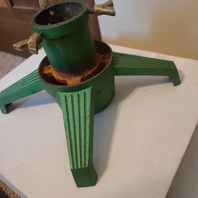 $19.99 • Buy Antique German  Cast Iron Green  Christmas Tree Stand. Heavy Duty