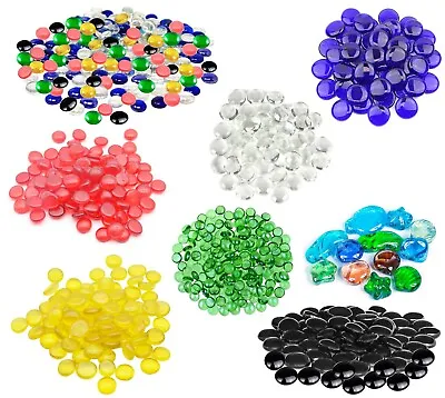 Round Glass Pebbles Stones Vases Nuggets Beads Gems  Lots Quantities & Colours • £8.99