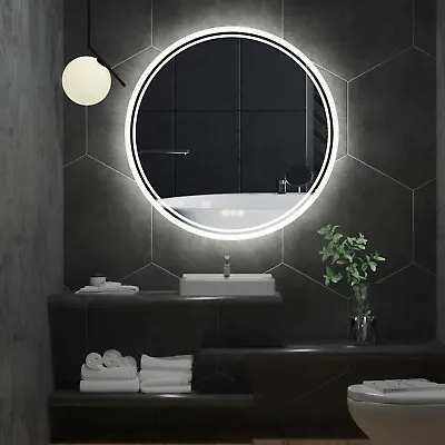 Large Bathroom Wall Mirror With Backlit LED Lights Round | Rectangular | Square • £79.92