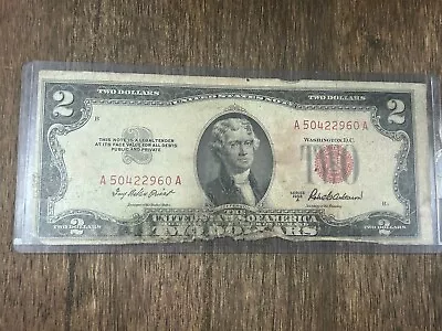 1953-A $2 Dollar Note - Priest/Anderson Red Seal • $6