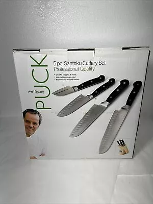 Wolfgang Puck 5 Piece Cutlery Knife Set With Wood Block • $50