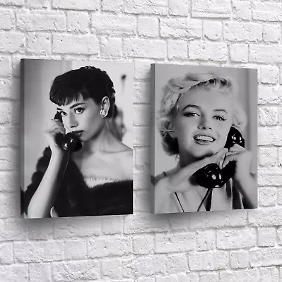 Audrey Hepburn Marilyn Monroe Movie Canvas Art Print Picture Framed Wall Decor  • $37.99