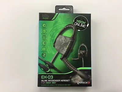 XBOX360 Wired Headset Gioteck EX-03 INLINE MESSANGER HEADSET With Microphone • £5.59