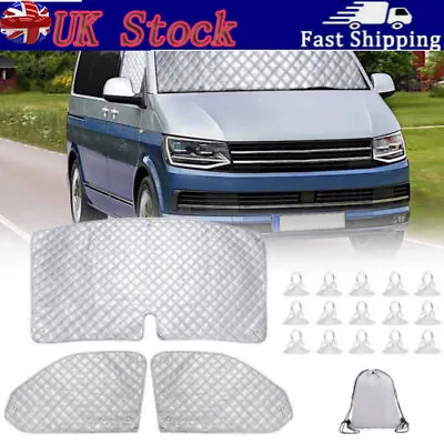 Internal Thermal Blind Window Curtain Cover Set Windscreen Sunshade For VW T5 T6 • £12.37