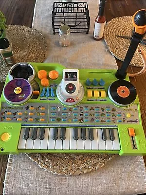 VTech KidiJamz DJ Music Studio Piano Keyboard Green MP3 Player Microphone Tested • $34.99